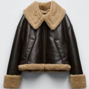 Zara shearling coat sz M